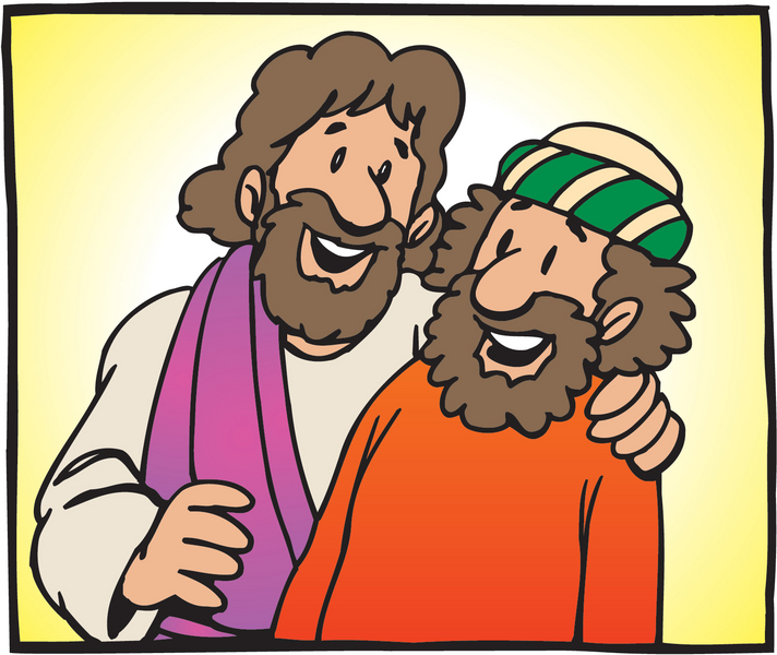 Jesus talking to a man