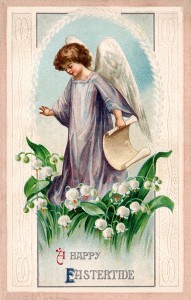 A Happy Eastertide (angel with flowers)