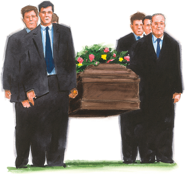 Men carrying casket