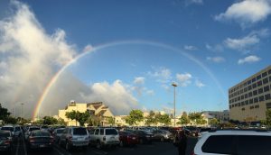 Rainbow seen from Costco parking lot