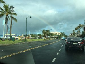 Rainbow on the way to work in Honolulu