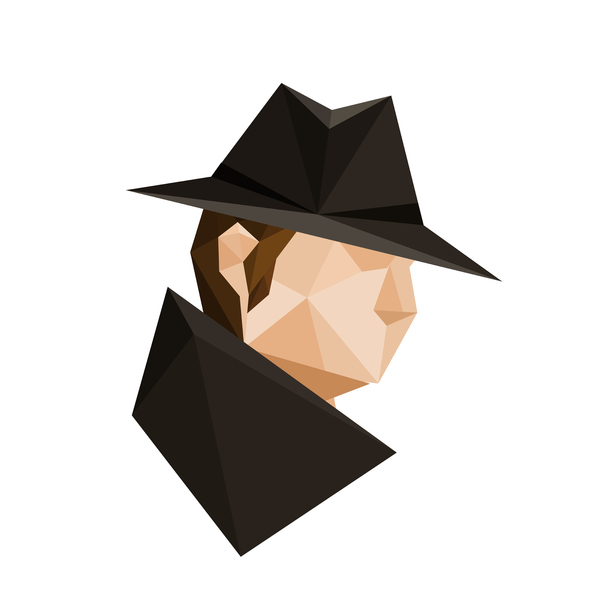Abstract spy in hat